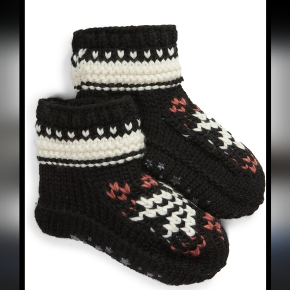 Memoi Accessories - Cozy Black and White Knit Mittens